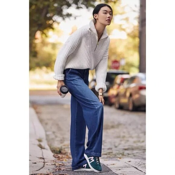 New Varley Natalia Half-Zip Pullover White Sweater NWT Medium - Picture 3 of 16